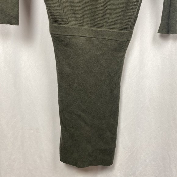 ALL SAINTS Ridley Dress Wool Cashmere Turtleneck - Dark Olive Green - Size Small - Picture 8 of 13
